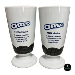 Vintage Oreo Cookie Milkshake Recipe Ceramic Goblets (Set of 2)